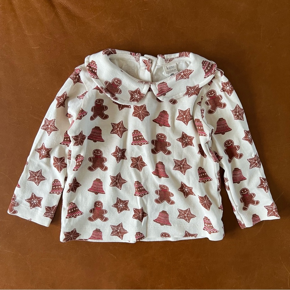 KATE QUINN Gingerbread Cookies Organic Cotton Coordinated Set, 12-18mo - Picture 2 of 11